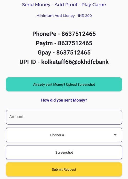 kolkata fatafat add money